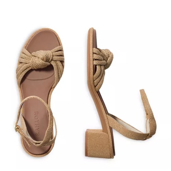 Rothys Shoes - NEW Rothys The Knot Sandal Golden Shimmer Metallic Block Heel Womens 10.5